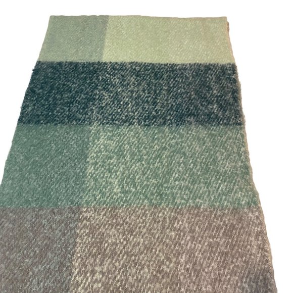 Steve Madden Lime Striped Plaid Muffler - Picture 12 of 16